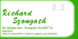 richard szongoth business card